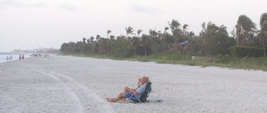 Windy day on the beach in Naples