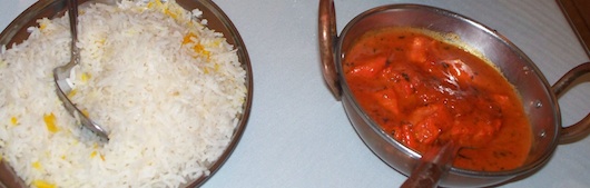 Chicken Tikka Masala and Basmati Rice at Passage to India in Naples