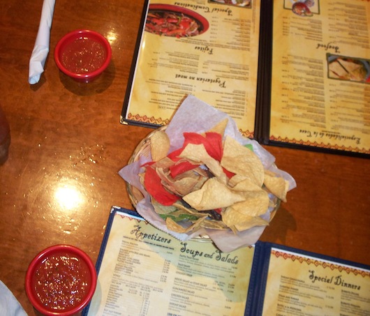Chips and Salsa and our menus at Mr Tequila Mexican Restaurant in Naples