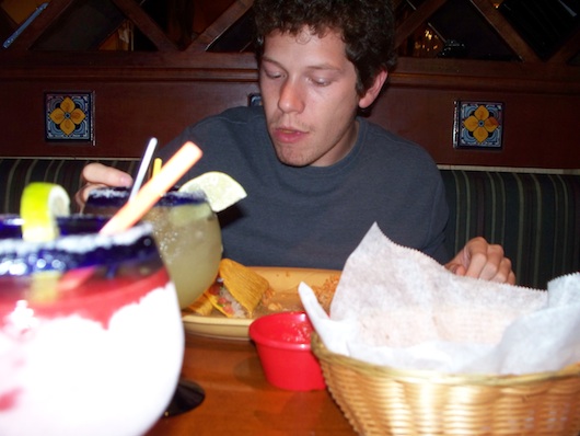 Alex eating at Mr Tequila Mexican Restaurant in Naples Florida