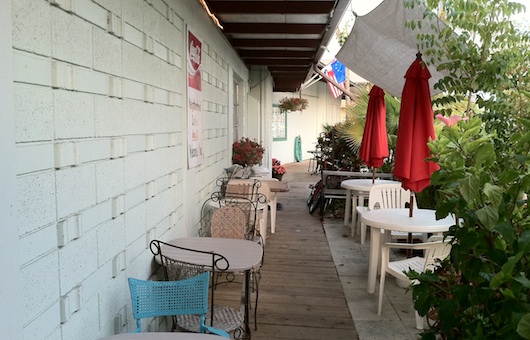 Outside seating at the Neighborhood Cafe in Naples Florida