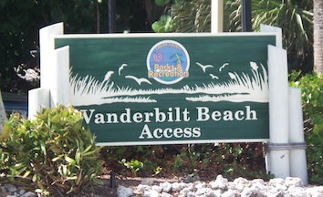 Vanderbilt Beach Sign in Naples Florida