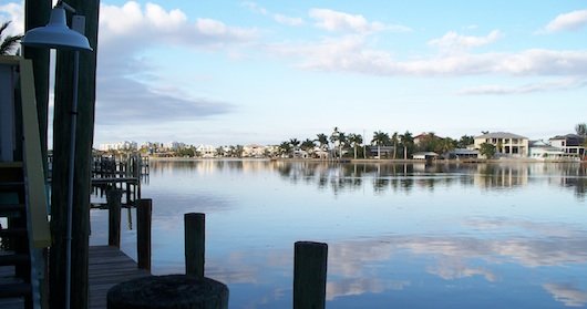 View of the bay behind Lighthouse Inn and Buzz's Lighthouse Restaurant