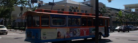 Naples Trolley crossing 5th Ave