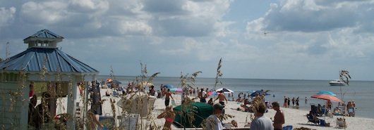 View to the south from Vanderbilt Beach in Naples Florida