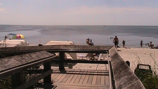 Vanderbilt Beach - View From Boardwalk to the Beach and Gulf water